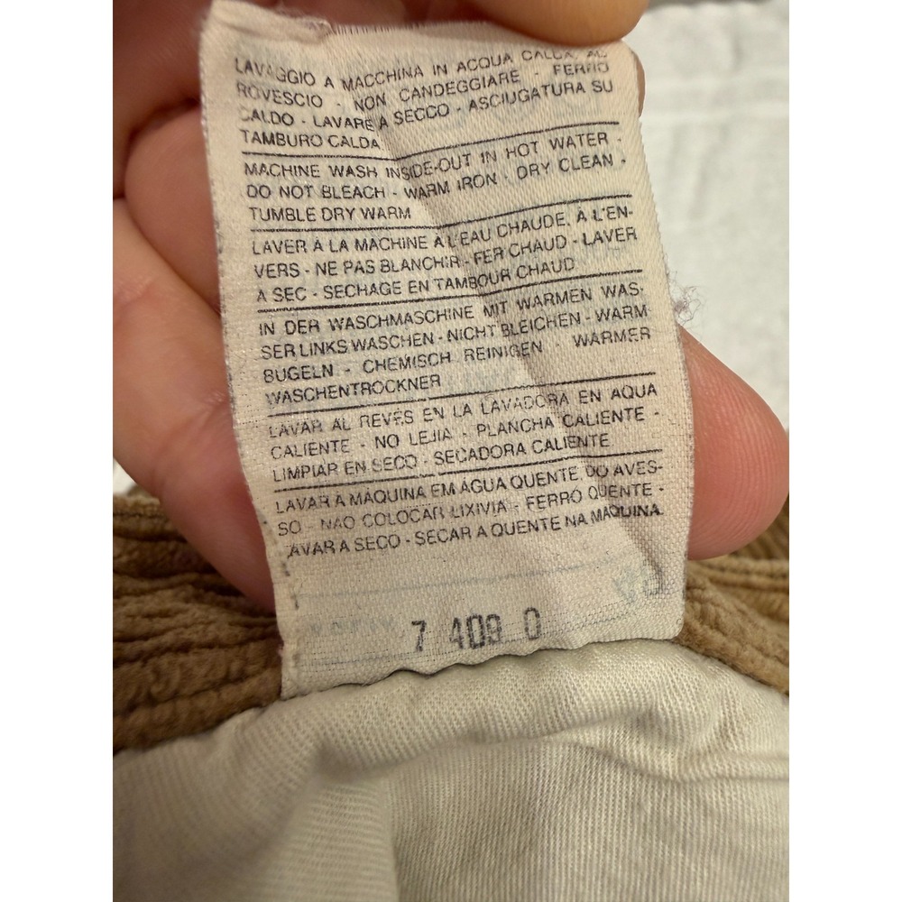 Benetton Corduroy Pants Mens 28x28 Tan Brown Italy Vintage Academia Old Money - Picture 7 of 14